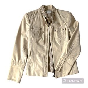 Zara military style cotton structured beige jacket